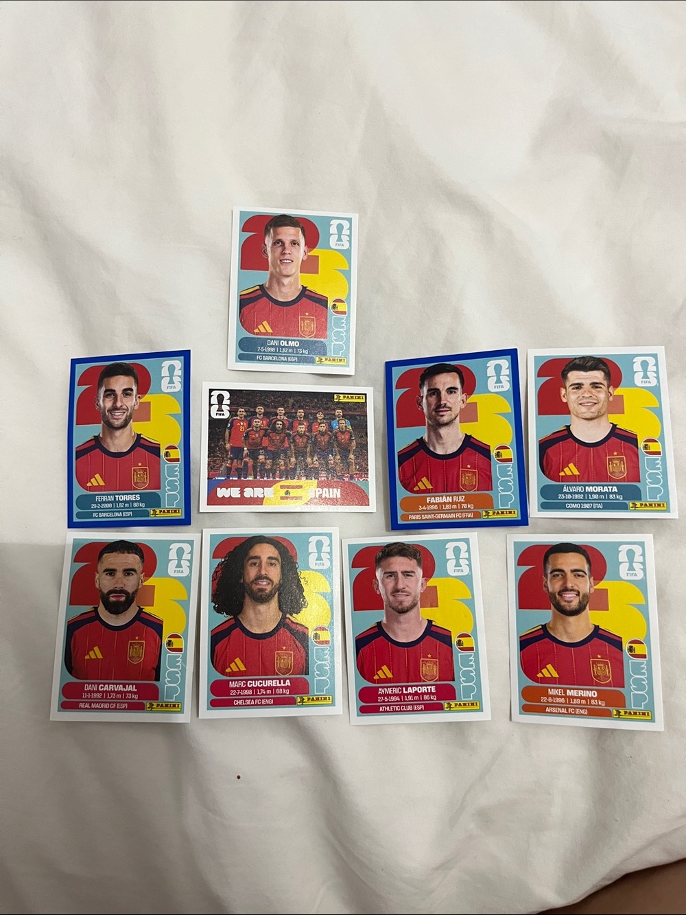 Panini Spain Team Stickers - Red & Blue Accents
